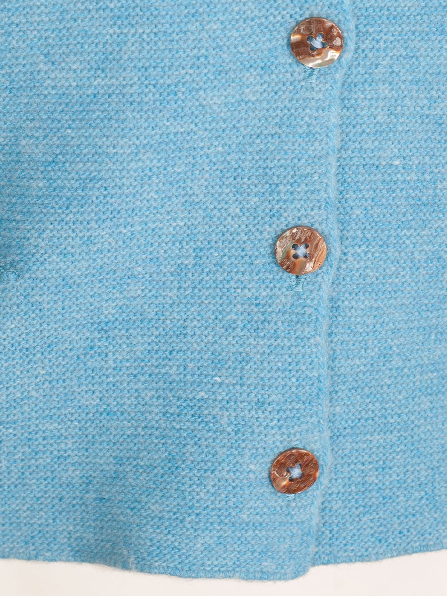 Heidi Strickjacke, gletscher, Perlmuttknöpfe, glatt gestrickt, fein #4