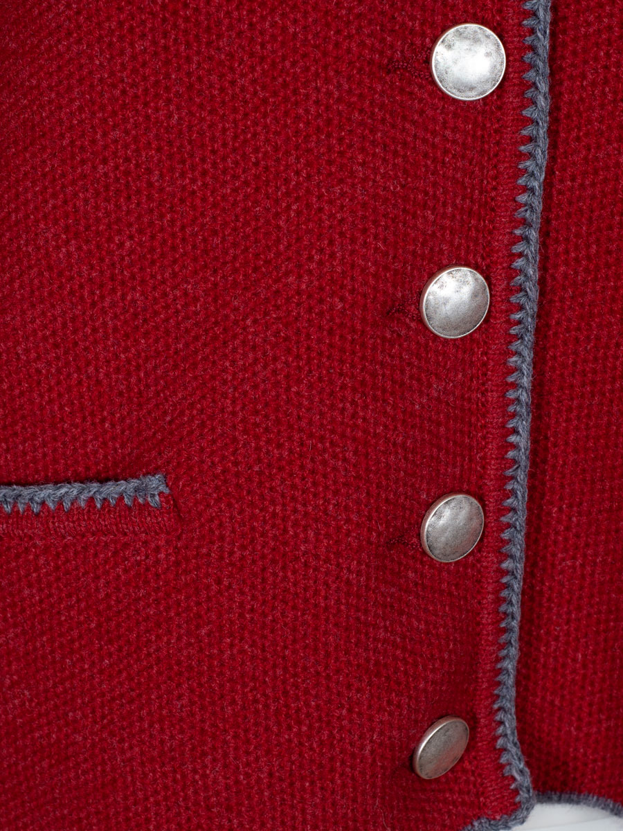 Astrifa Bischofswiesen Strickjacke, kaminrot-grau, Rückenfalte #4