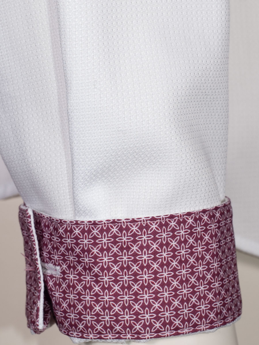 Arido Damenbluse Langarm, weiß, rote Details #4
