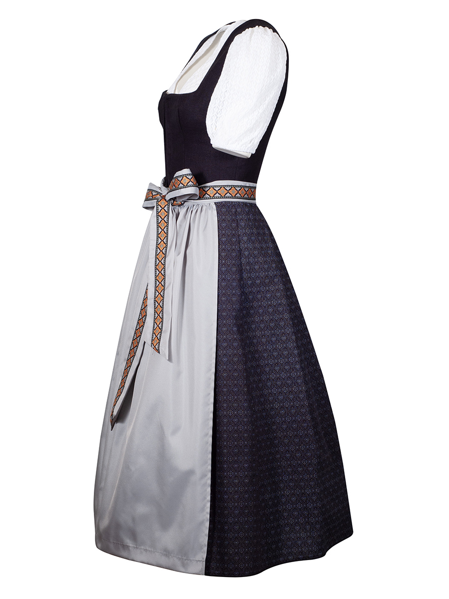 KINGA MATHE Dirndl Karla, Leinen, schwarz, festlich #3
