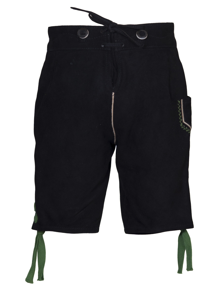 Kurze Lederhose Originaltracht Feldwies Wildbock schwarz #3