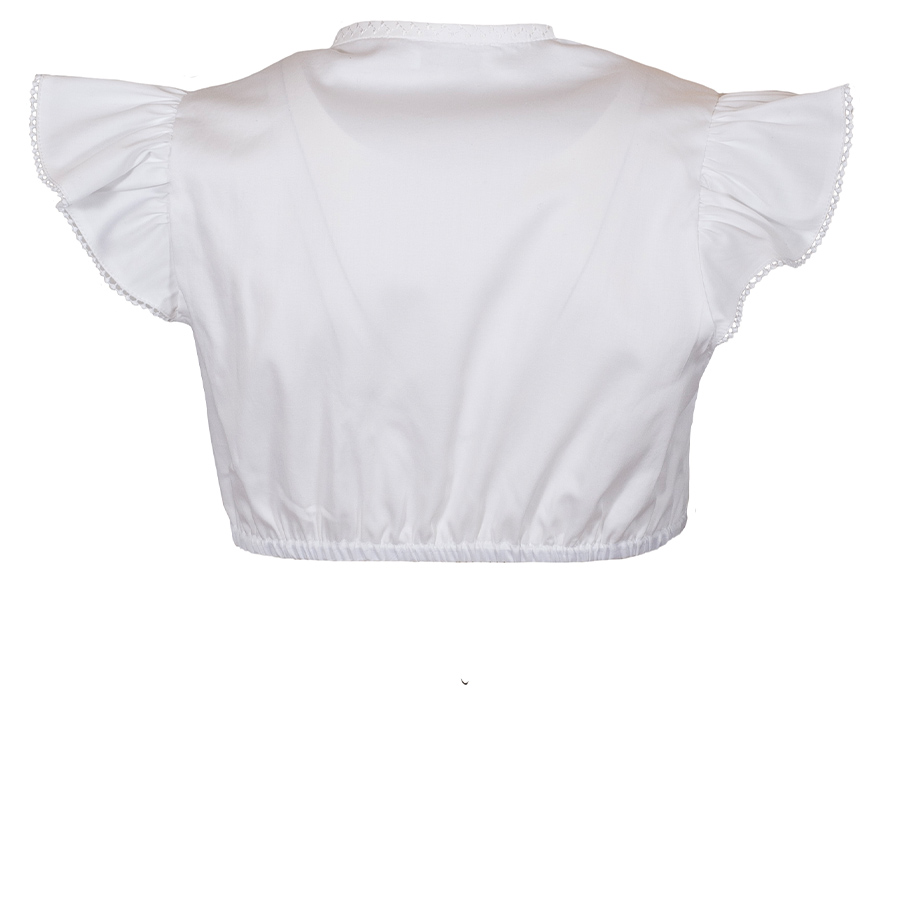 Anno Domini Design Dirndlbluse Sabi, weiß, Flügelarme, Brosche #2