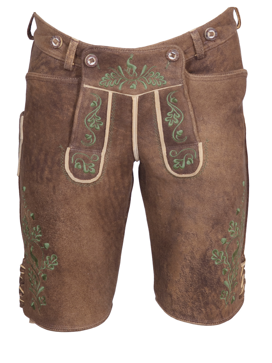 Weinbauer Kurze Lederhose Ludwig, Rothirsch, sämisch, braun #1