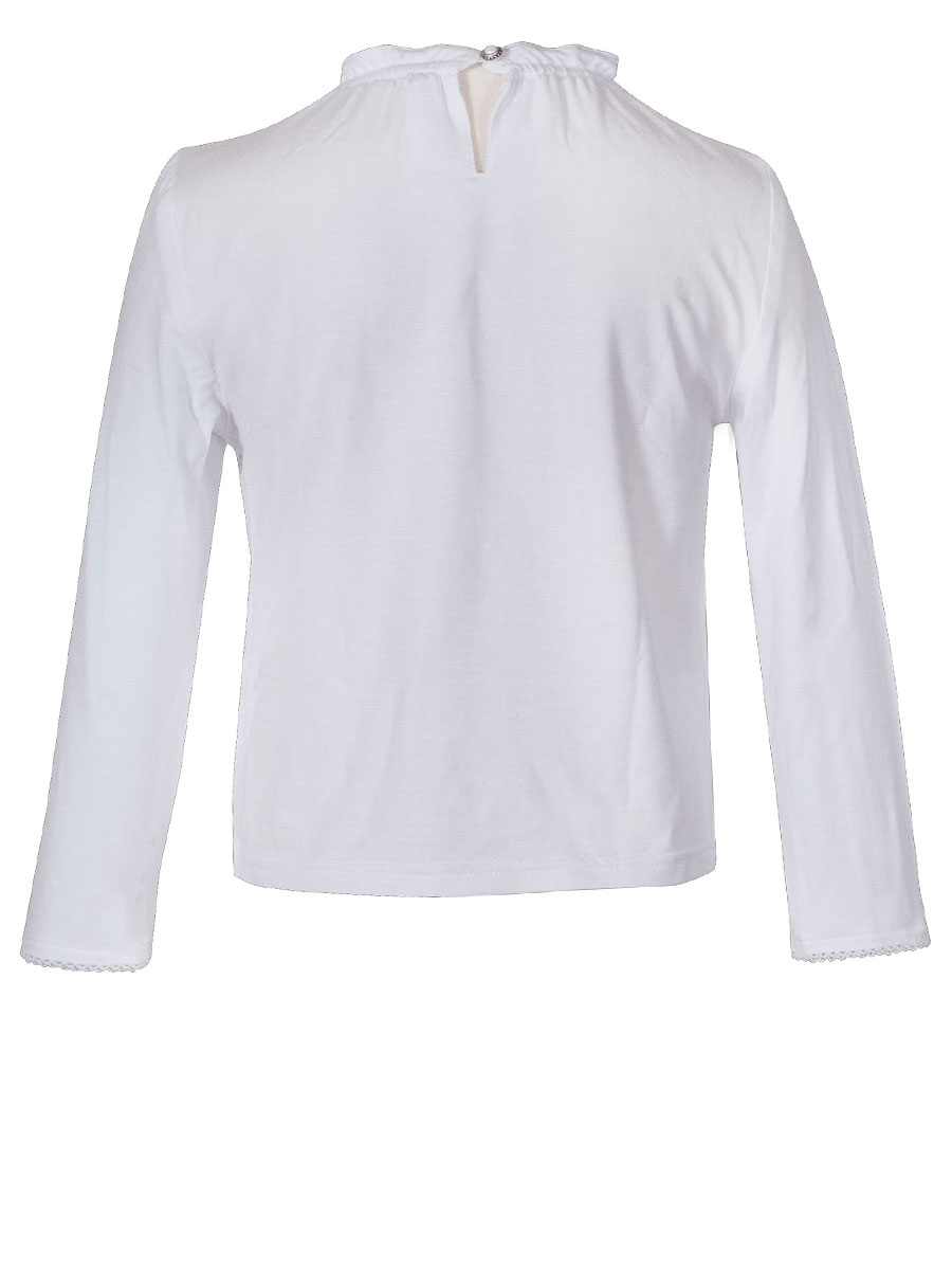 Feli und Hans Safira Langarmshirt, Mädchen, weiß, Rüschenkragen #2