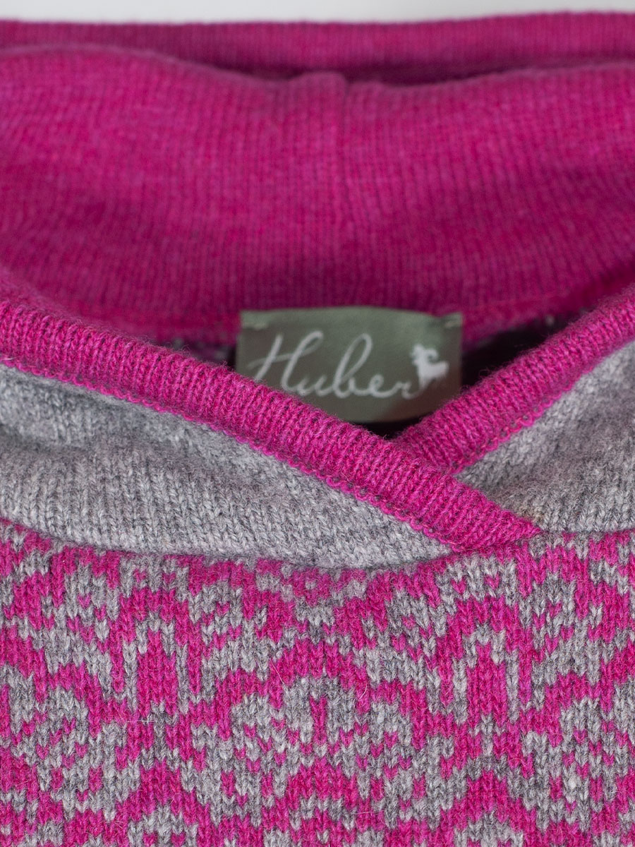 Huber Strickpullover Josephina, grau-beere gemustert #3