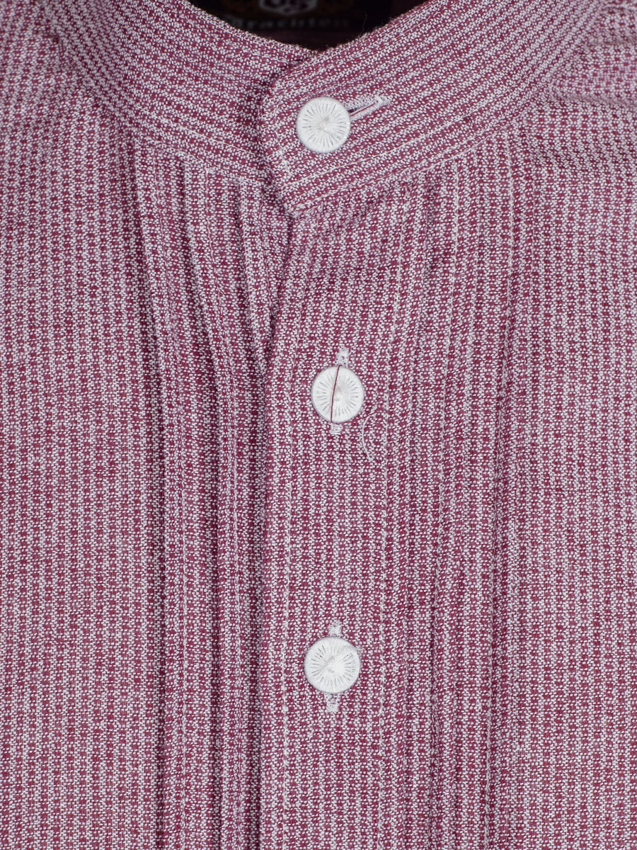Orbis Trachtenhemd, Pfoad, mittelrot, meliert, Slim Fit, Stehkragen #2