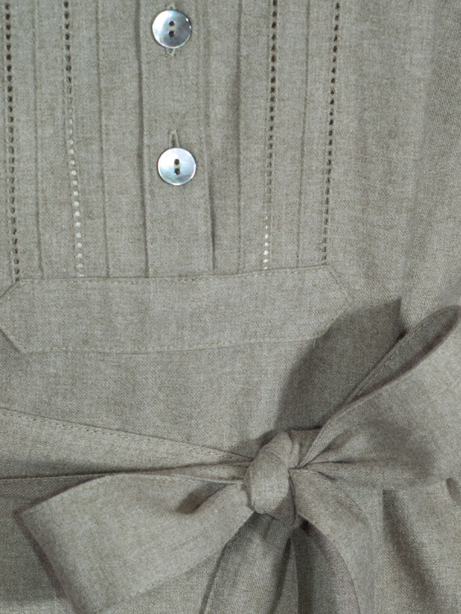 Waldorff Hemdkleid hellgrün, Flanell, Stoffgürtel #5