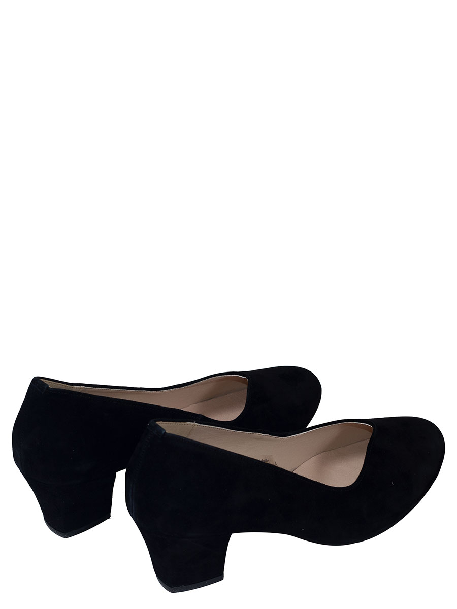 Esgano Schuhe, Trachtenpumps, schwarz, Wildleder, schlicht #4