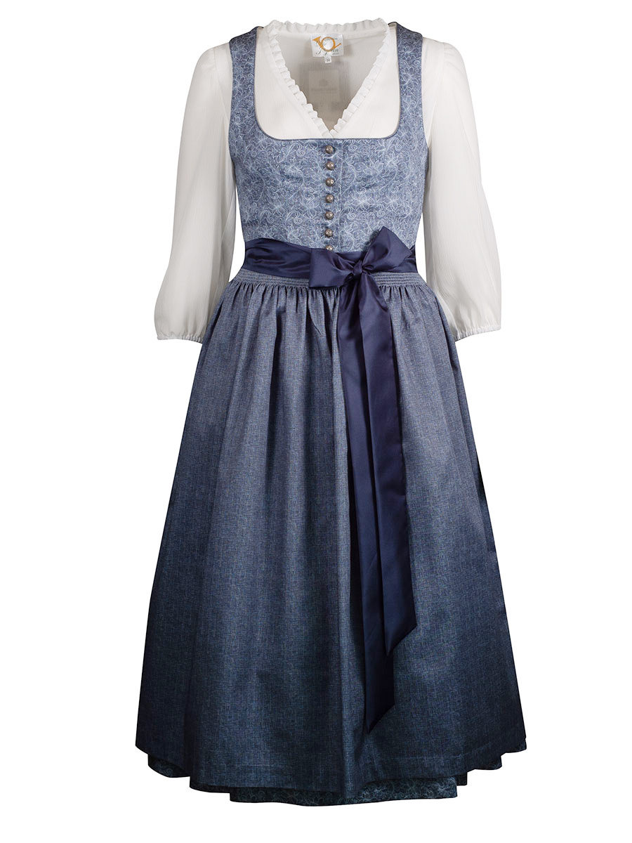 Hammerschmid Baumwolldirndl Pillersee, blau gemustert, 80lg #1