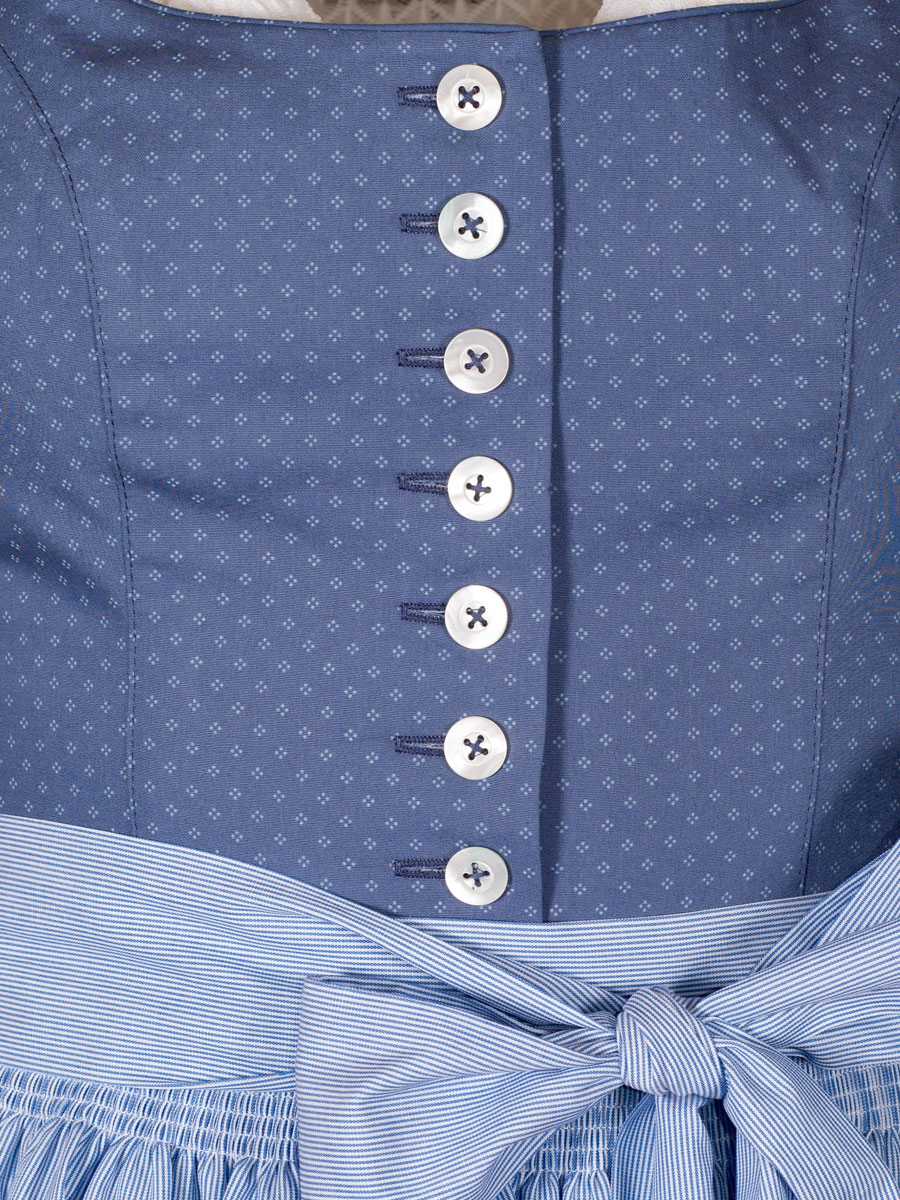 Hammerschmid Dirndl Ledrosee, mittelblau, Flügelarme, 70lg #8