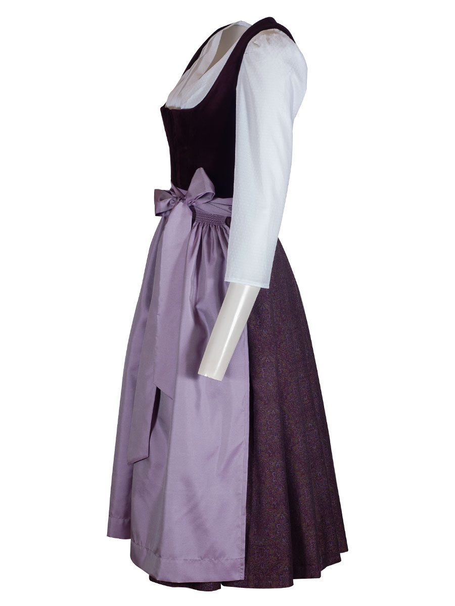 Hammerschmid Wiessee Dirndl, bordeaux, Samtoberteil, 80lg #3