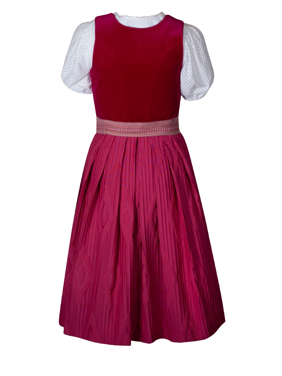 Wenger Dirndl Celina Ute pink, Samtoberteil, 70lg #3