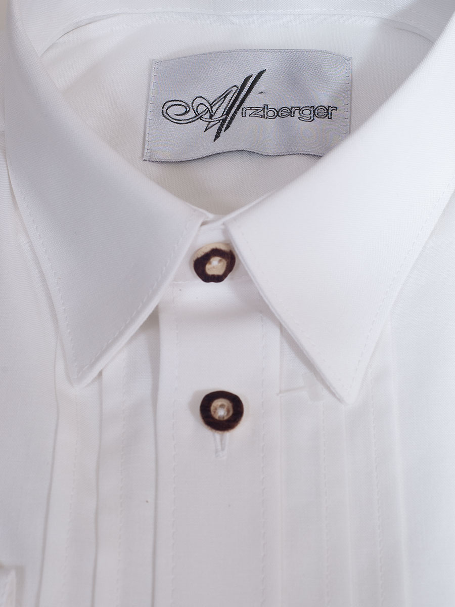 Arzberger Trachtenhemd weiß, SLIM, Liegekragen, durchgeknöpft #3