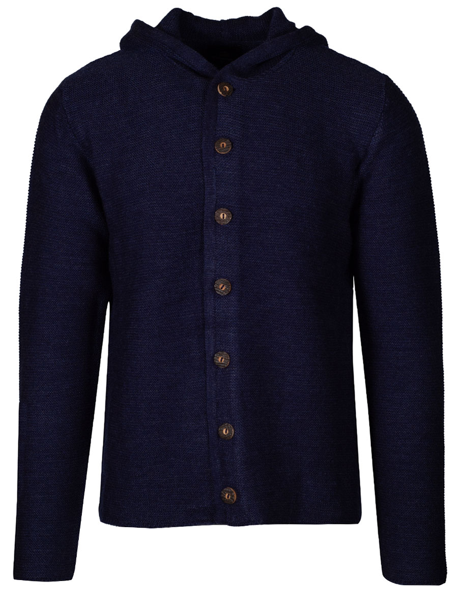 Hammerschmid Ludwig Kapuzen-Strickjacke, blau #1