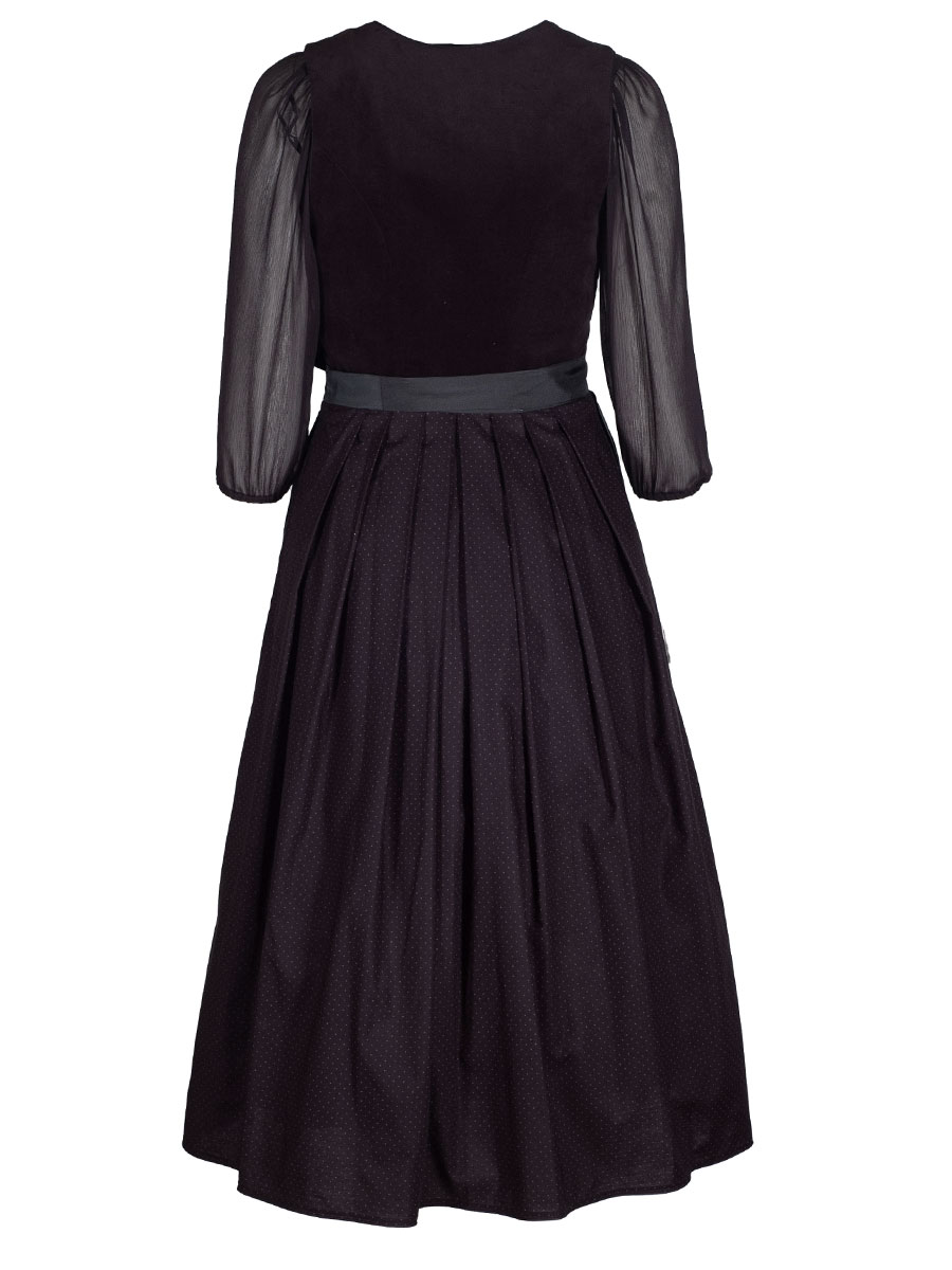 Kinga Mathe Dirndl Alice, Samtdirndl, schwarz, 80lg #4