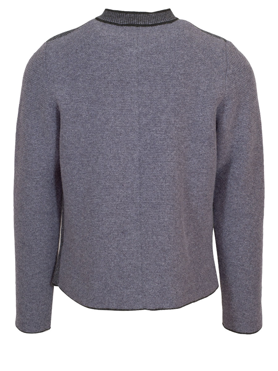 Strickjacke Benno, mittelgrau, Vorderseite grau-grün meliert #3