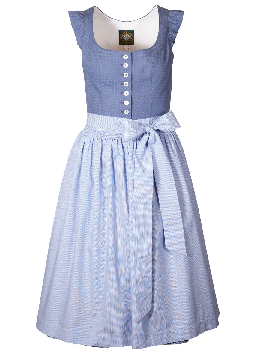 Hammerschmid Dirndl Ledrosee, mittelblau, Flügelarme, 70lg #1
