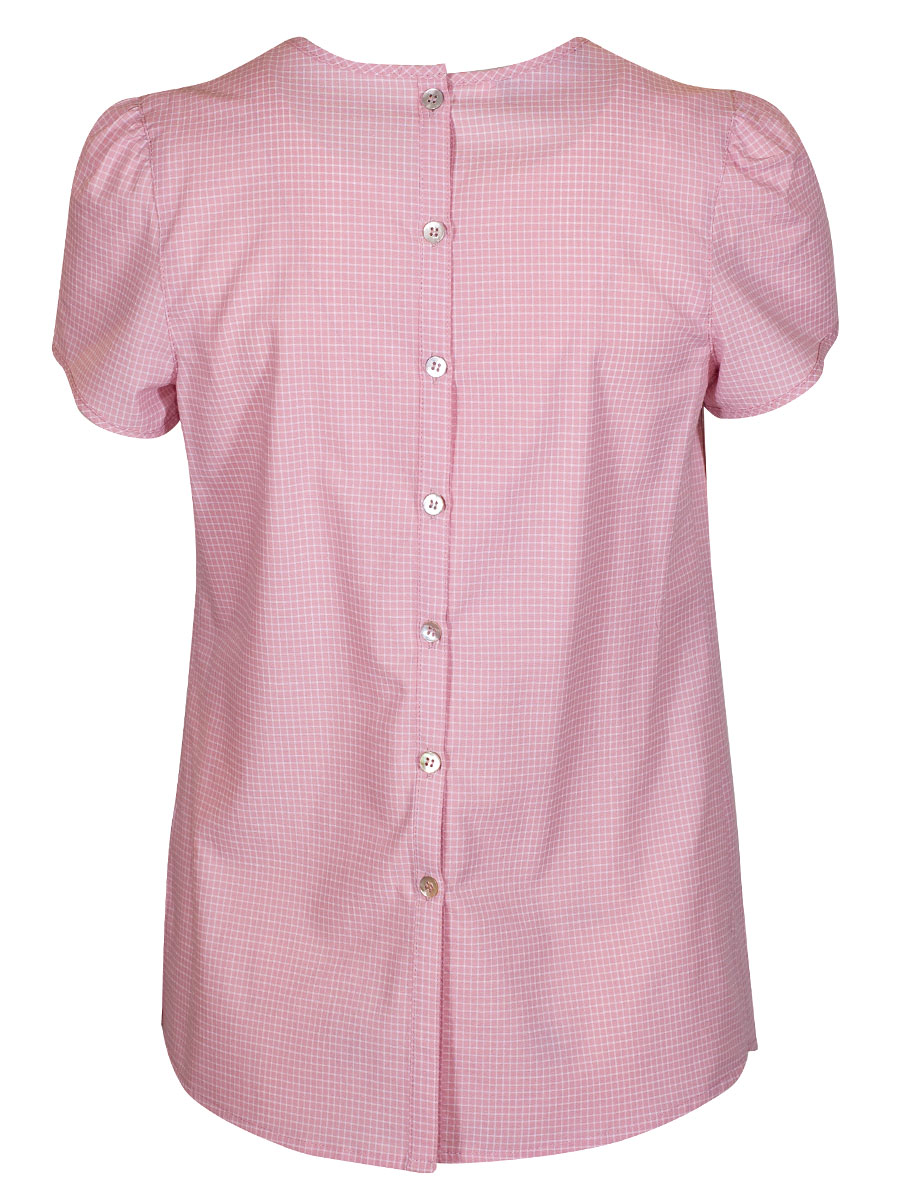 Country Line Damenbluse, rose kariert, Rückenteil geknöpft, kurze Arme #3