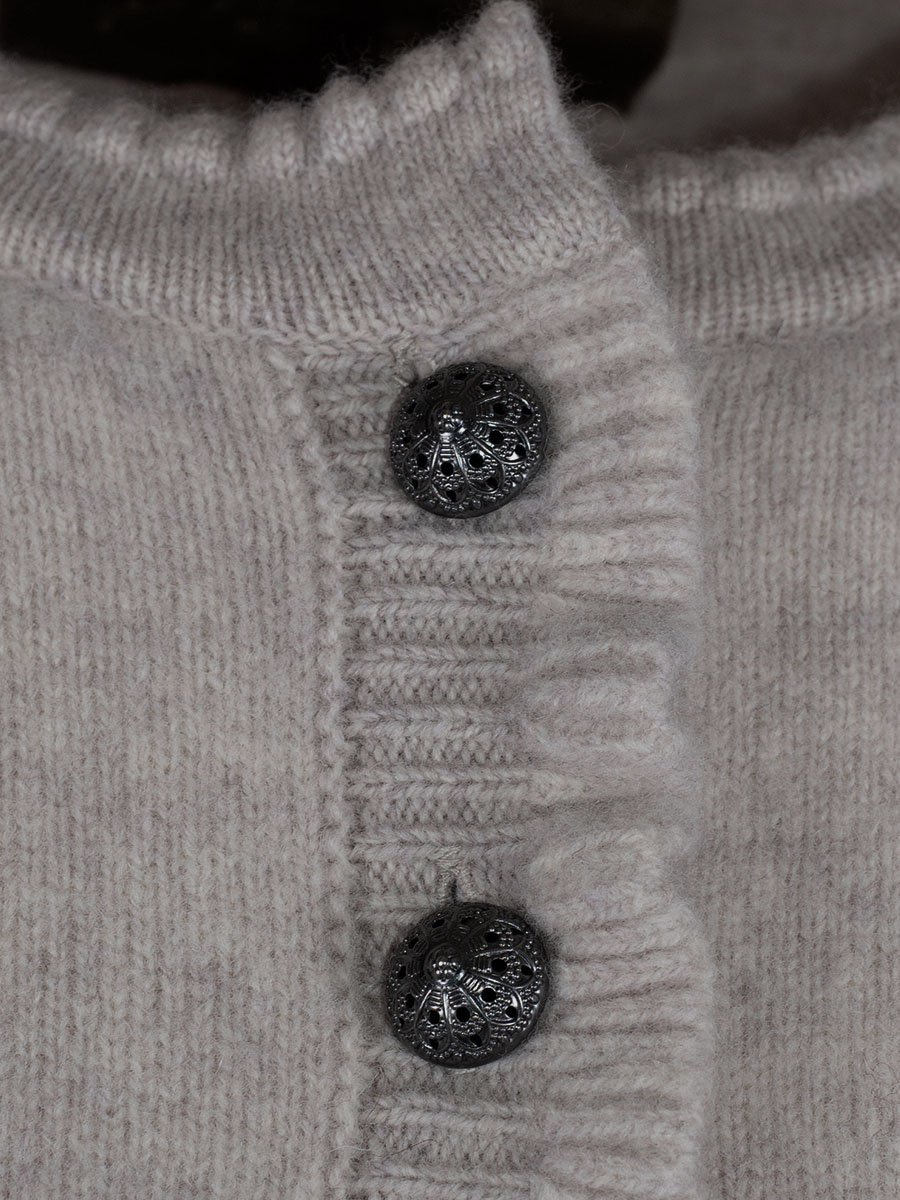 fei scho schee Strickjacke, barley, Rüschenbund #5