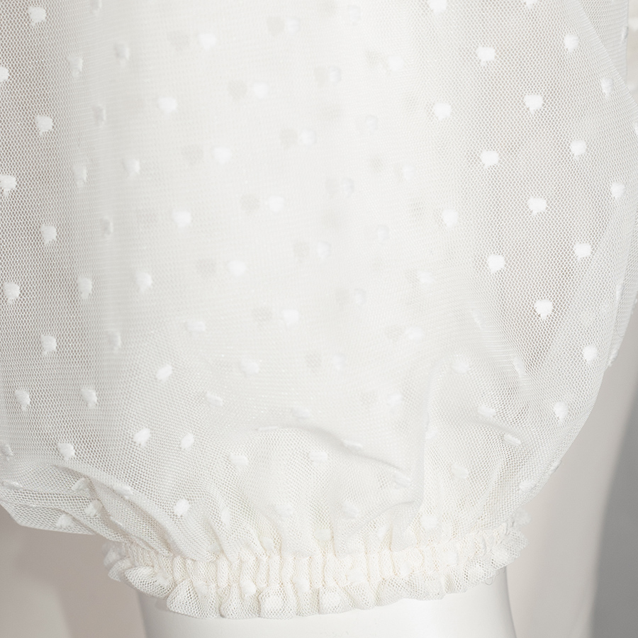 Wenger Dirndlbluse Katlin, creme, Puffarm, Tüll #2