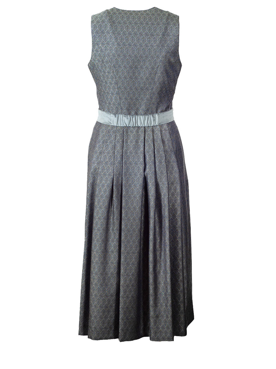 Hiebaum Damenkleid petrol, festlich, Samtgürtel mit Schließe #4
