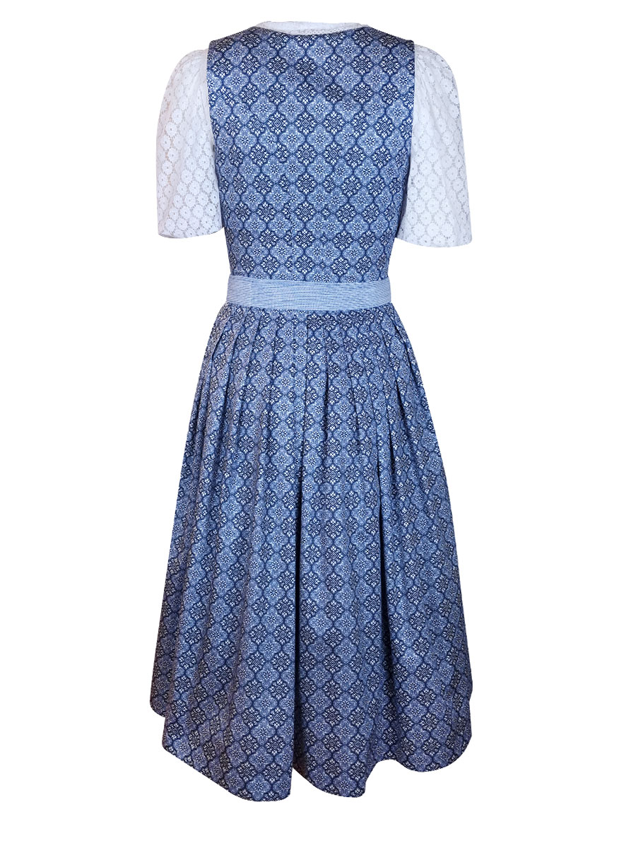 Berwin & Wolff Dirndl, blau, gemustert, 80lg #3