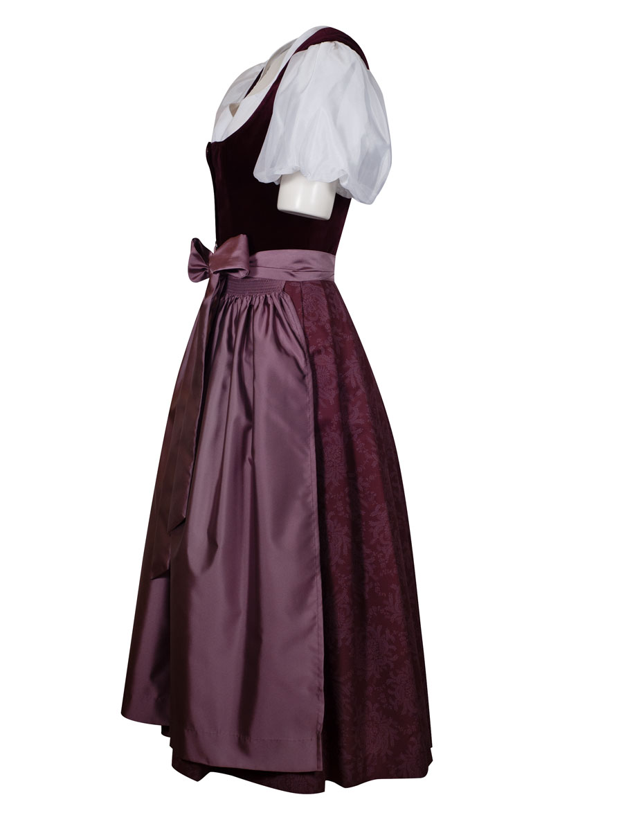 Hammerschmid Dirndl Pillersee, bordeaux, Samtmieder, 80lg #2