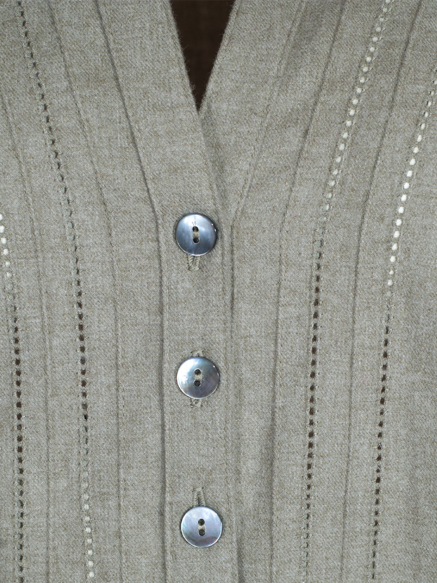 Waldorff Hemdkleid hellgrün, Flanell, Stoffgürtel #3