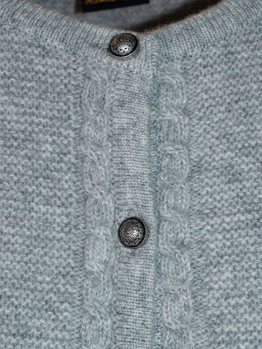 Hammerschmid Finnland Strickjacke, hellgrau, Zopfmuster #4