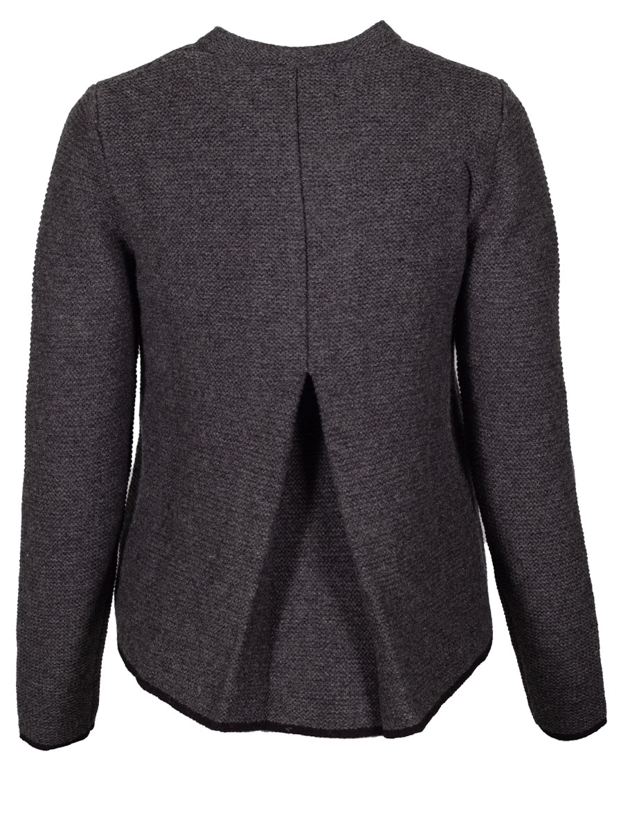 fei scho schee Strickjacke, graphit-anthrazit, Rückenfalte #2