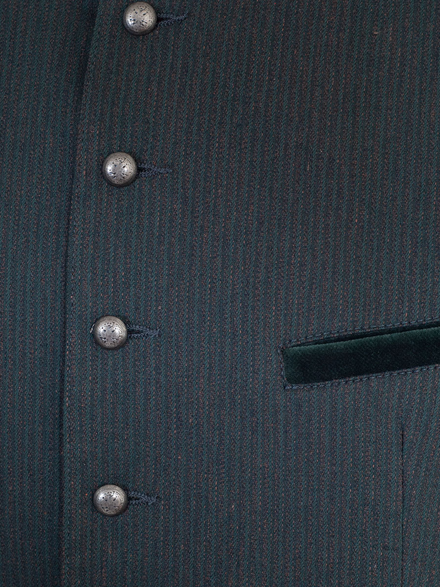 Hammerschmid Herrenweste Konrad, grün-braun gestreift, schwarzer Rücken #4