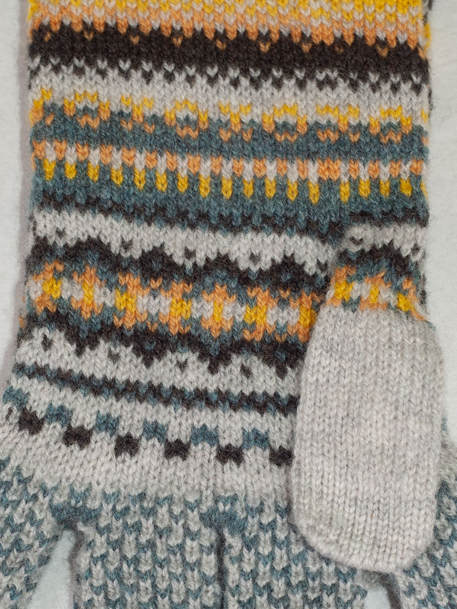 Eribè Knitwear Glove Alpine, Strickhandschuhe, kelpie, gelb-graublau #3