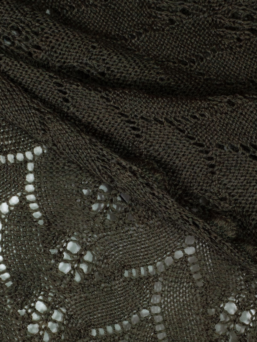 Wenger Strickstola Sofia, oliv, Lochmuster, gewellter Abschluss #3