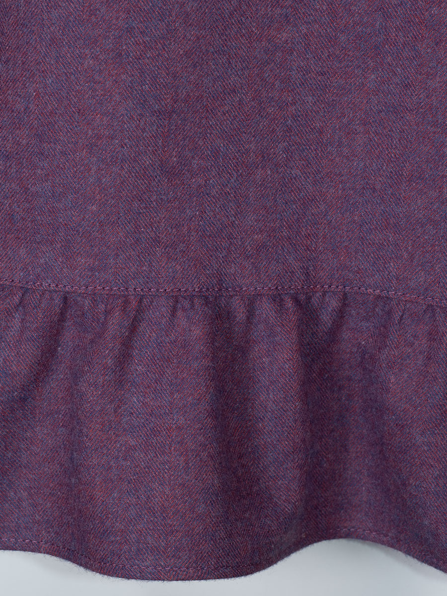 Waldorff Flanellbluse, Langarm, beere, Rüschen #4