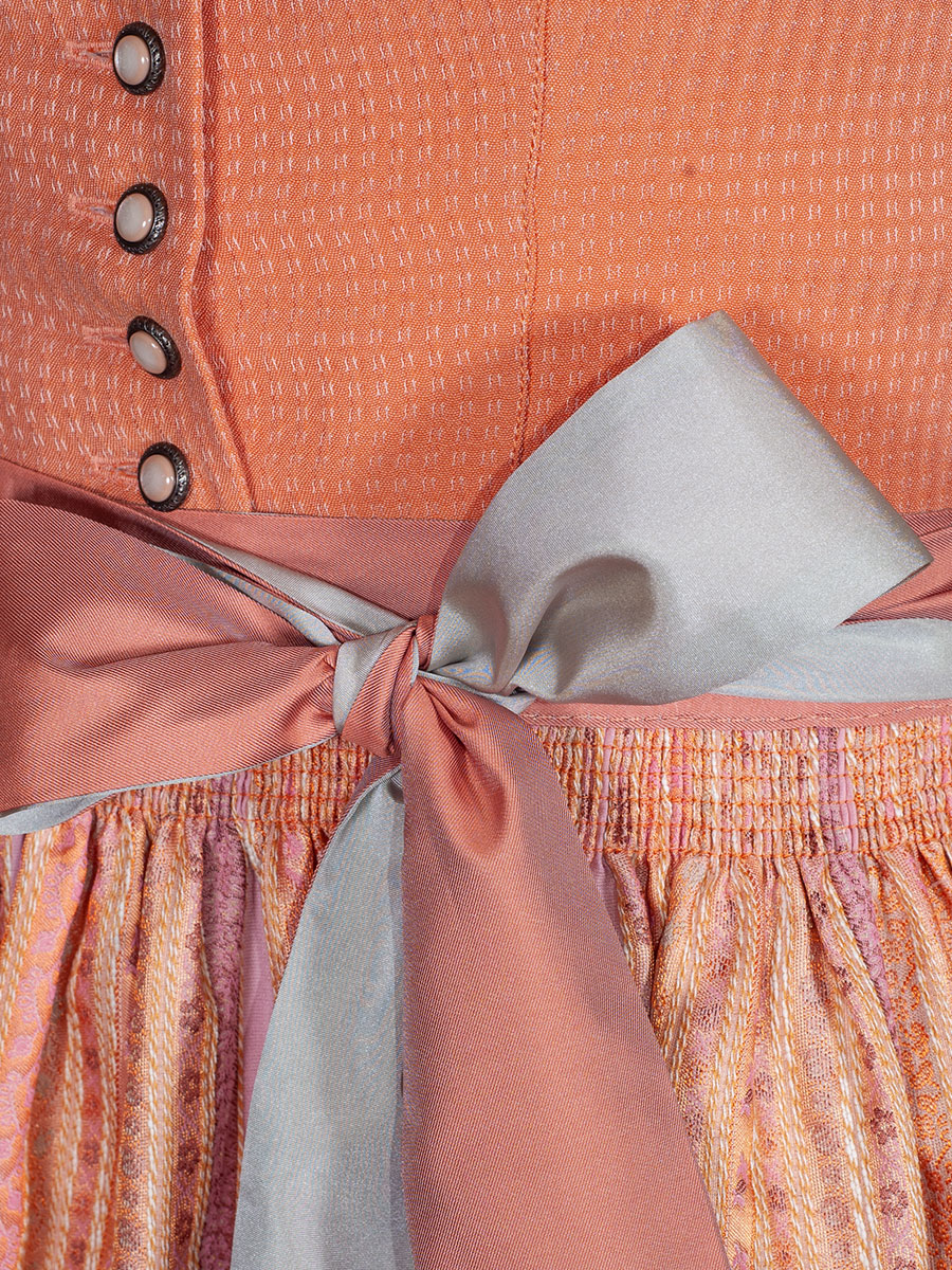 hausg'macht Pillersee Baumwolldirndl, orange-grau, 80lg #4
