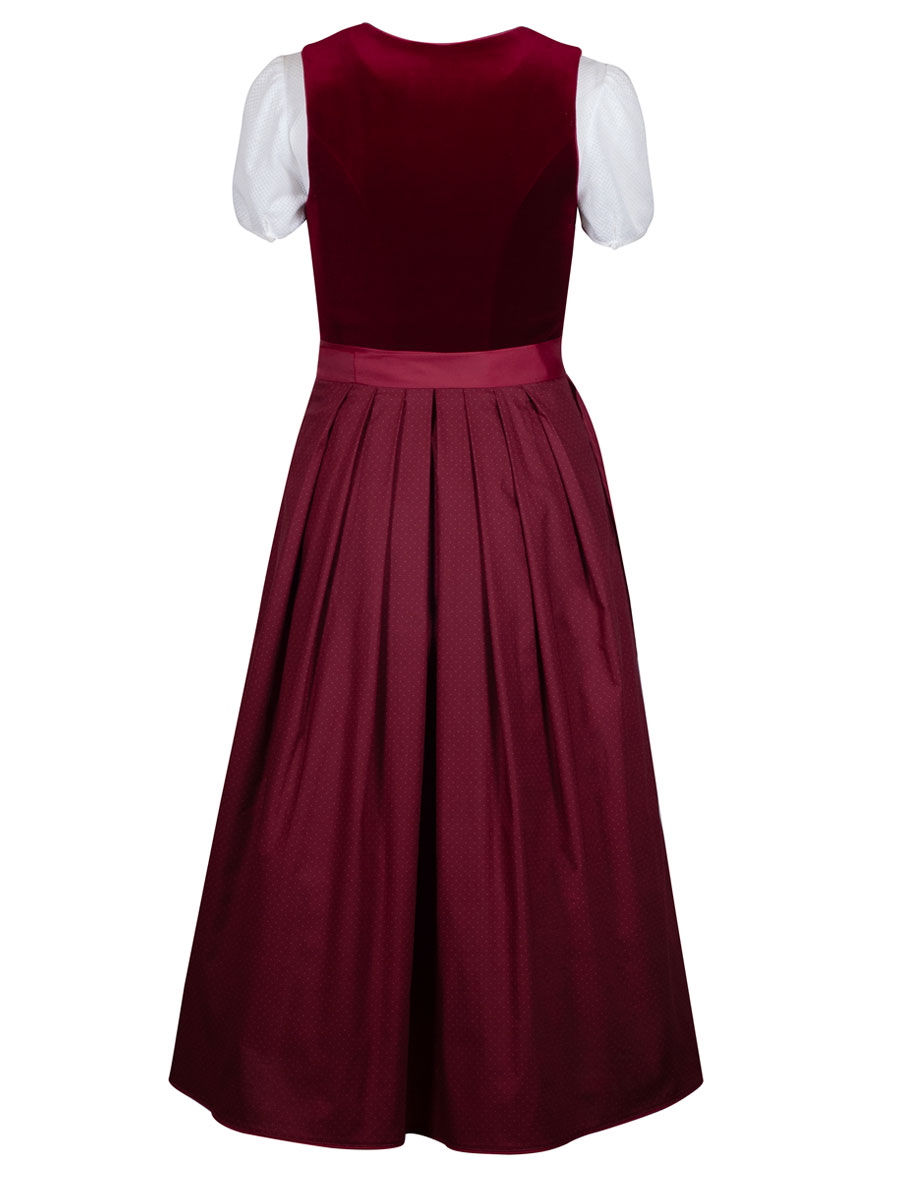 KINGA MATHE Dirndl Alice, Samt, rot, festlich #3