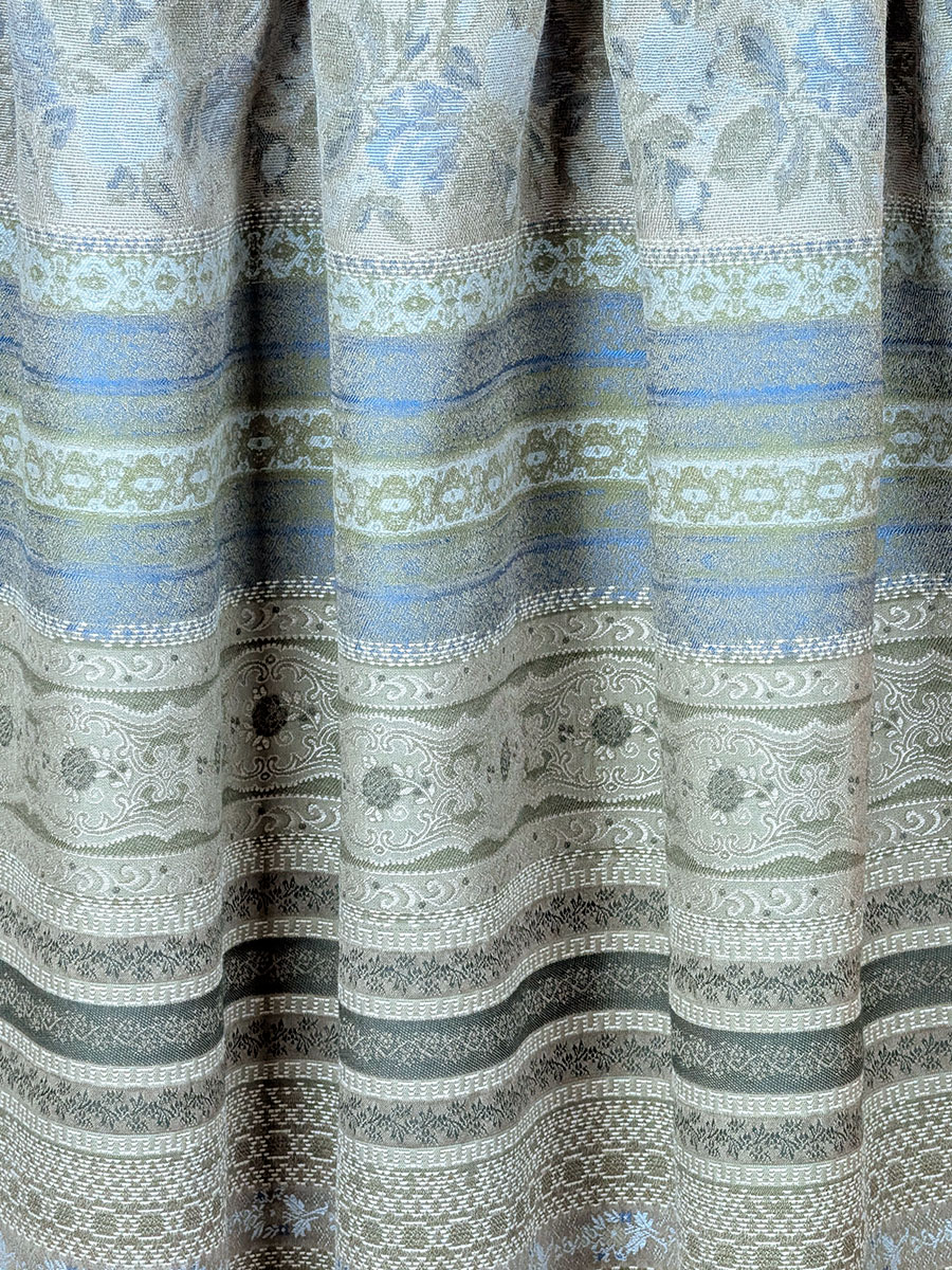 Hiebaum Faltenrock, blau und oliv, Querstreifen, elegant #4