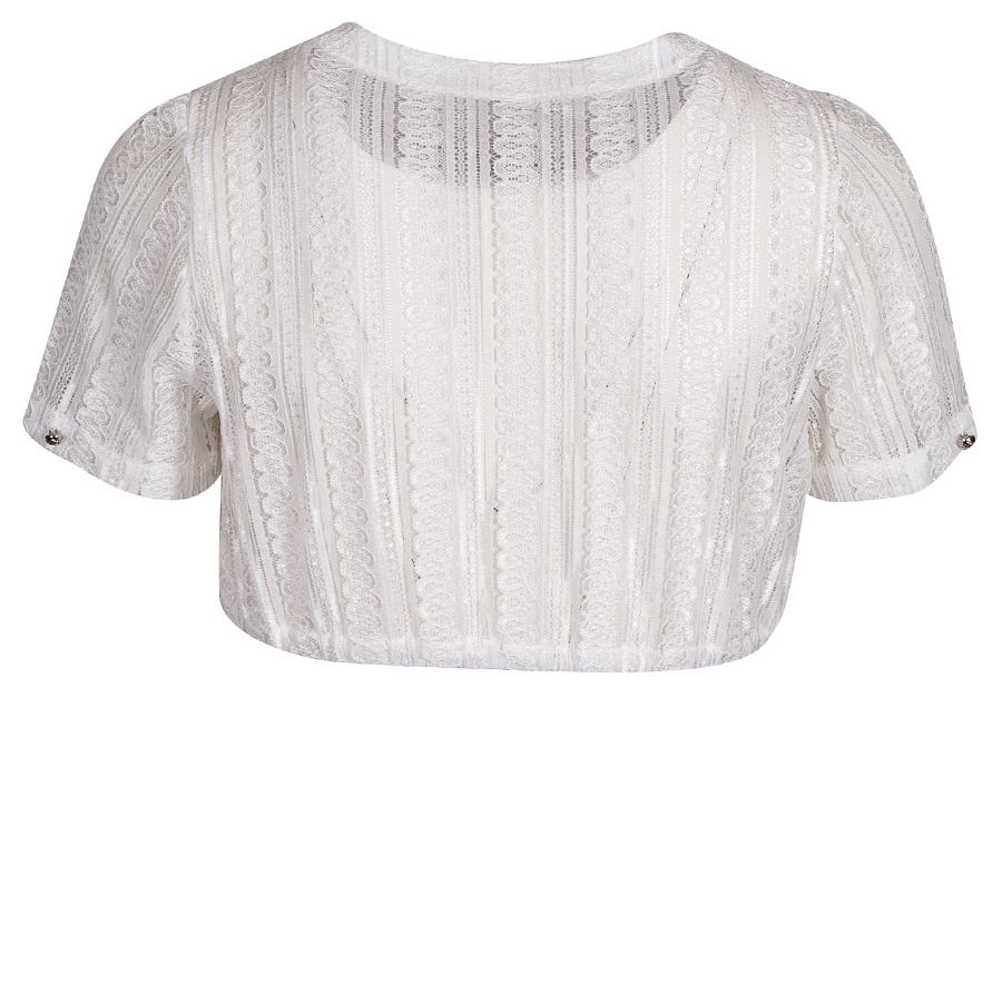 Anno Domini Design Dirndlbluse Agi, ecrue, Spitze, hochgeschlossen #2