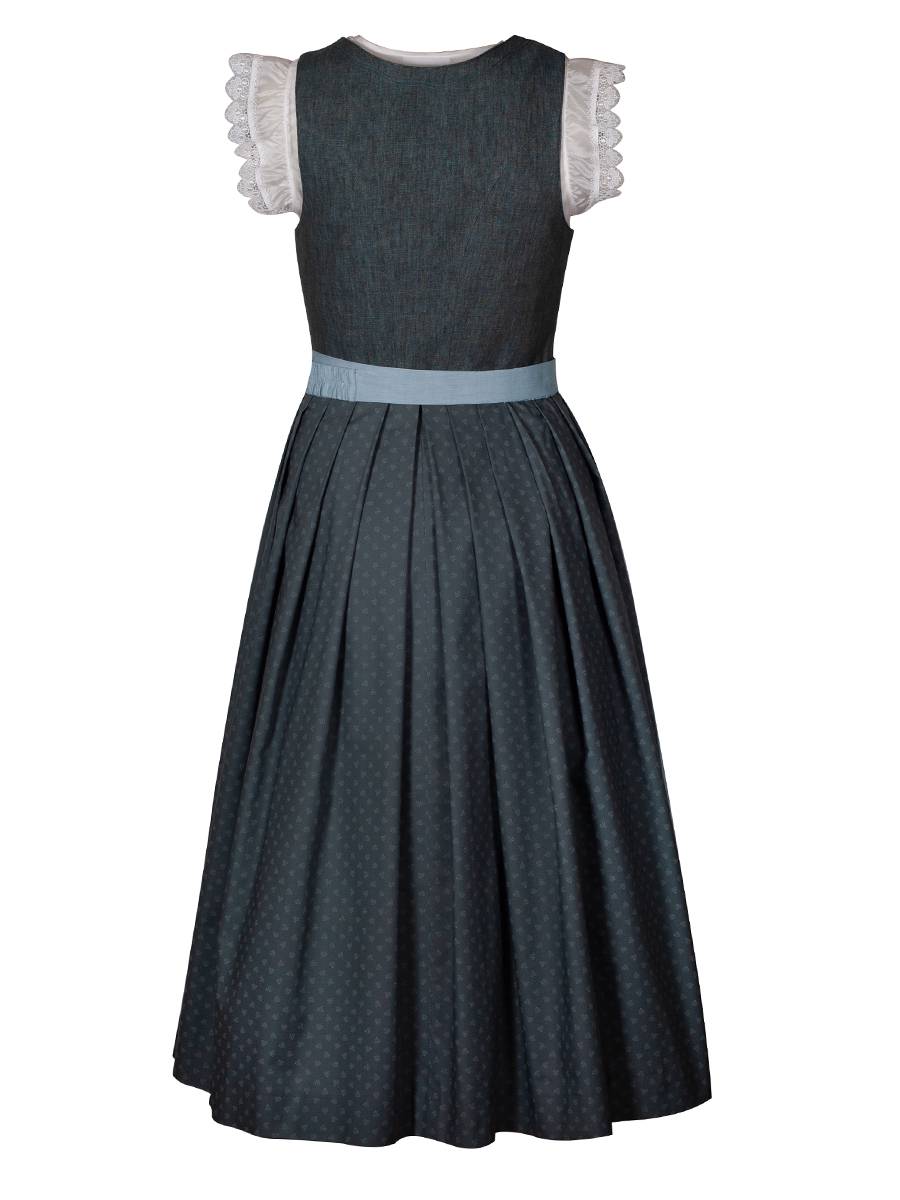 hausg'macht Leinendirndl Pillersee, türkis, Schürze mit Schließe, 80lg #3