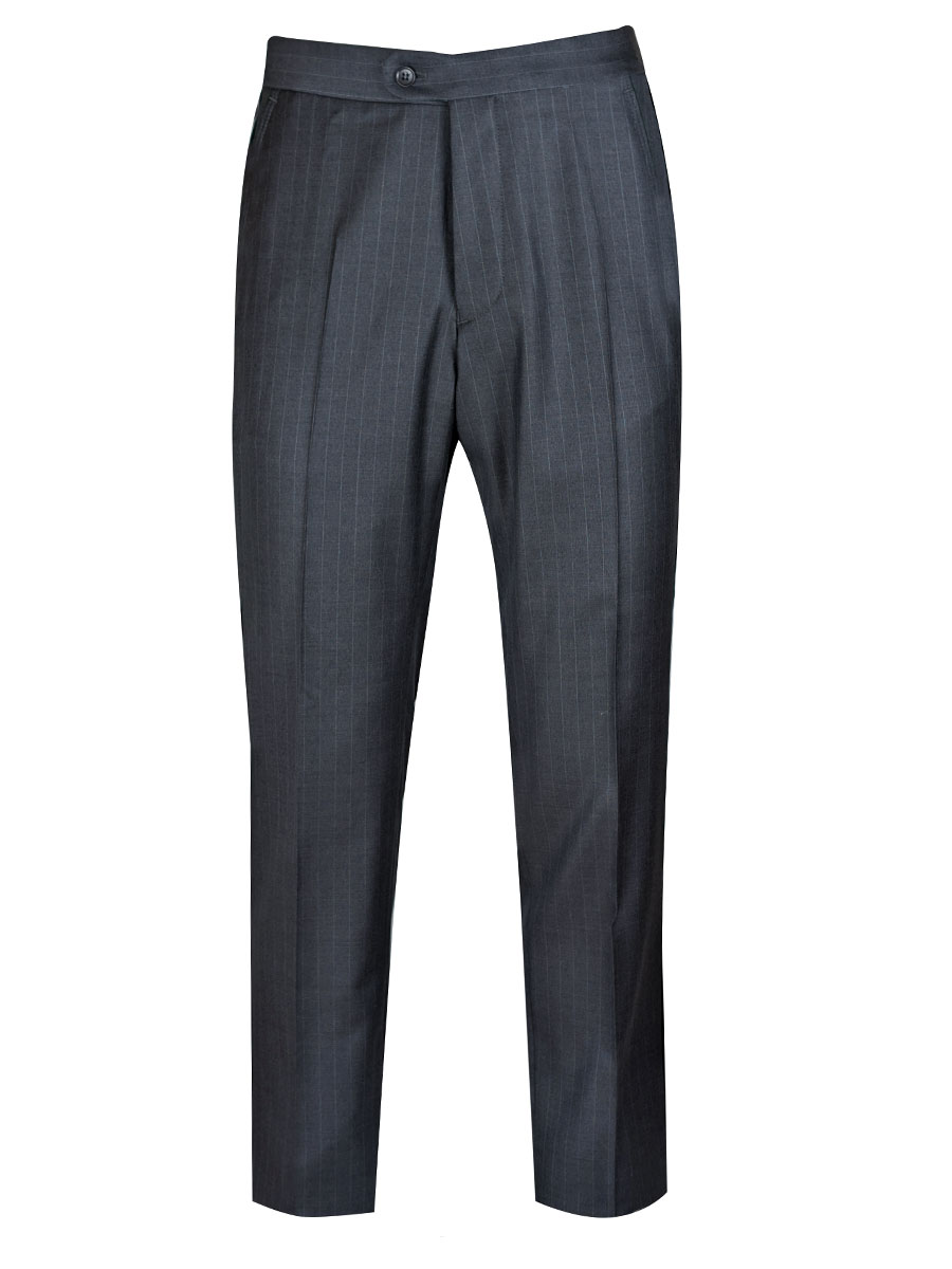 Viererspitz Stresemannhose, Anzugshose, anthrazit, grünes Paspol #1