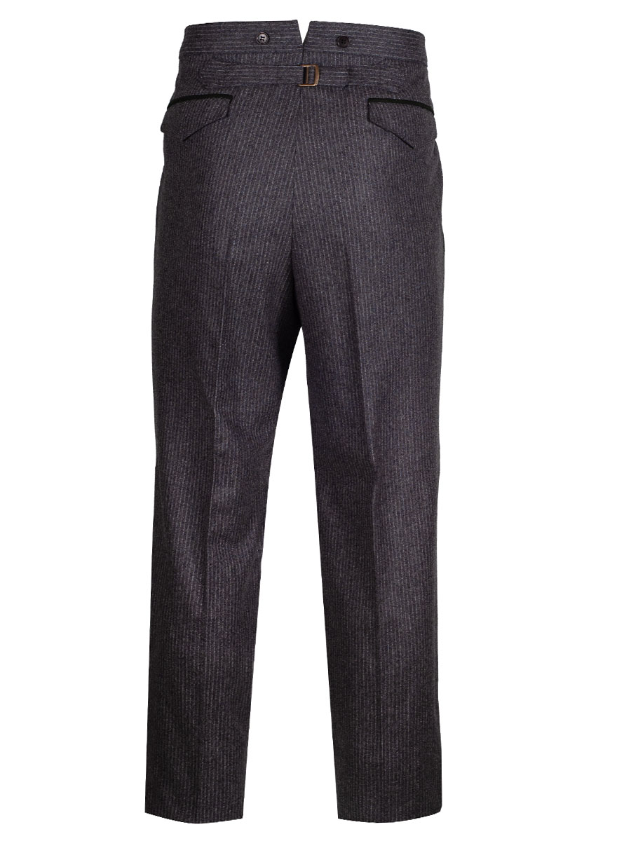 Viererspitz Stresemannhose Jakob, grau, seitlich grünes Paspol #3