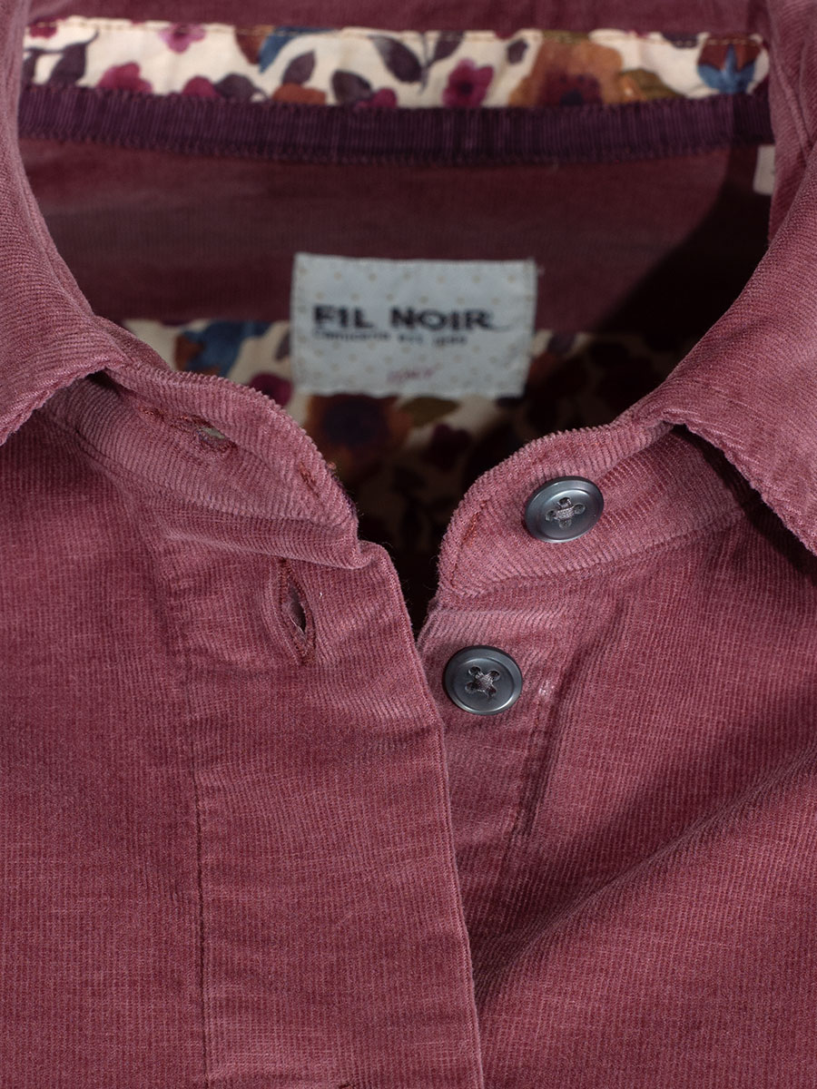 FIL NOIR Cordbluse Dame Mila, burgundy #4