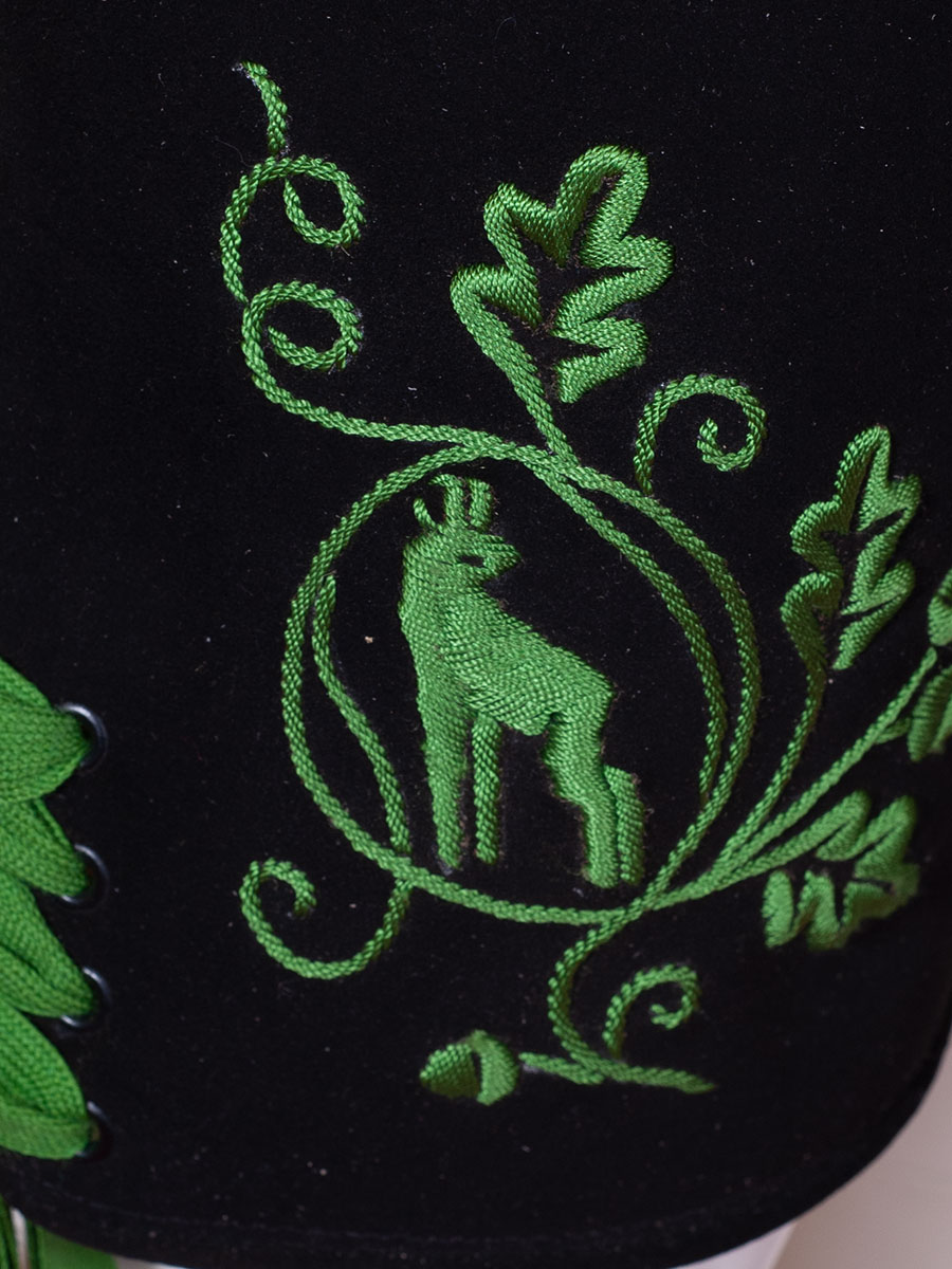 Lederhose Originaltracht kurz Lenggries Hirsch gras #5