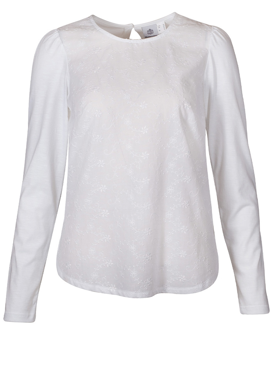 Hammerschmid Langarmshirt Lorena, weiß, Stickerei #1