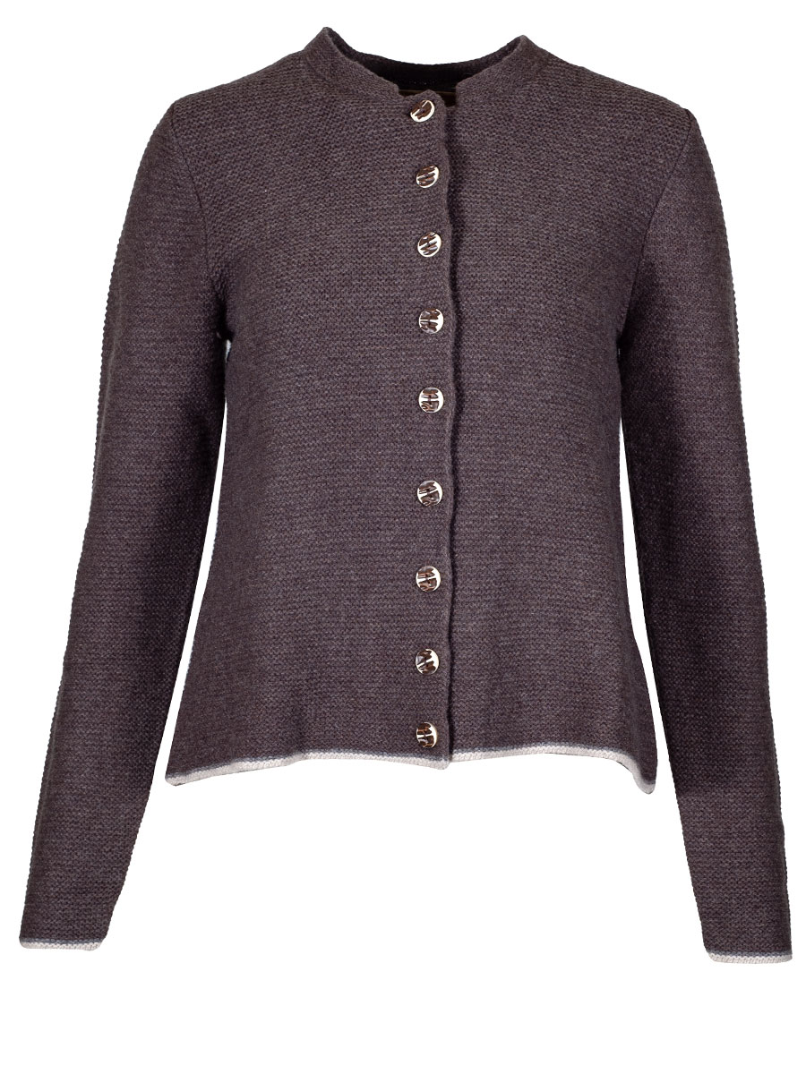 fei scho schee Strickjacke, braun-beige, Rückenfalte #1