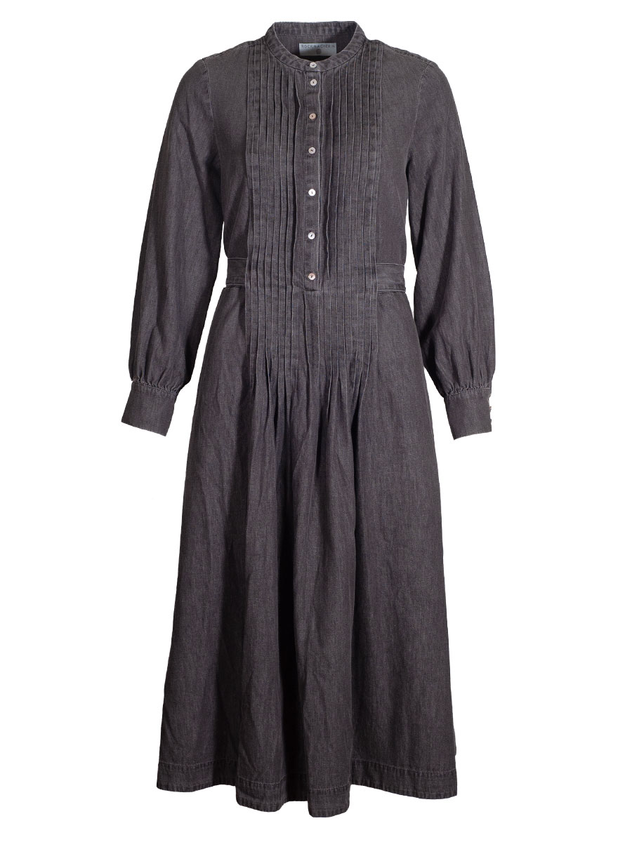 Die Rockmacherin Kleid Rosa, Falten, grau, Bindegürtel #1