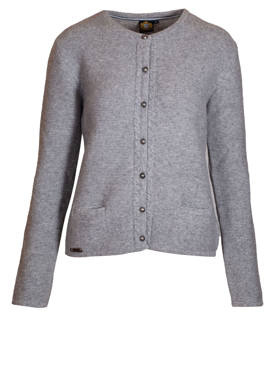 Hammerschmid Finnland Strickjacke, hellgrau, Zopfmuster #1