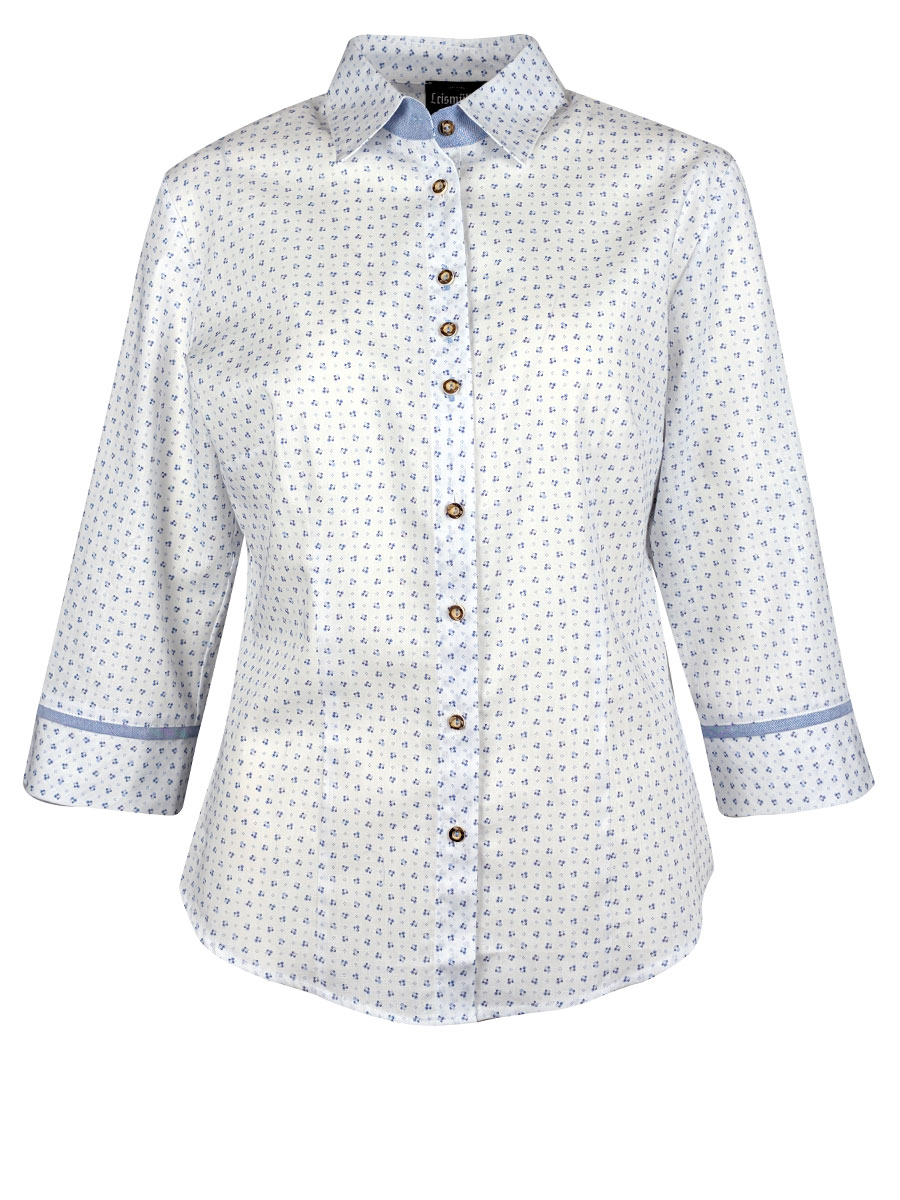 Anna Damenbluse blau gemustert, 3/4-Arm #1