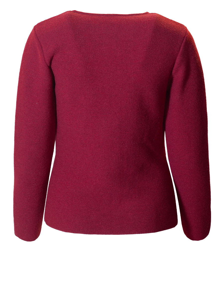 Huber Strickjacke Freya, dunkelbeere, steingraue Einfassung #2