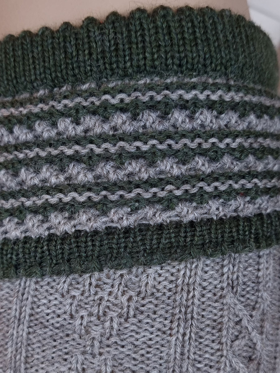 Gottseidank Umschlagstrümpfe Partnach, beige-bronzegrün #4